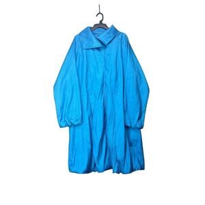 Ashley‎ Stewart Oversized Blue Coat Sz 22/24 Windbreaker Raincoat Bubble Hem